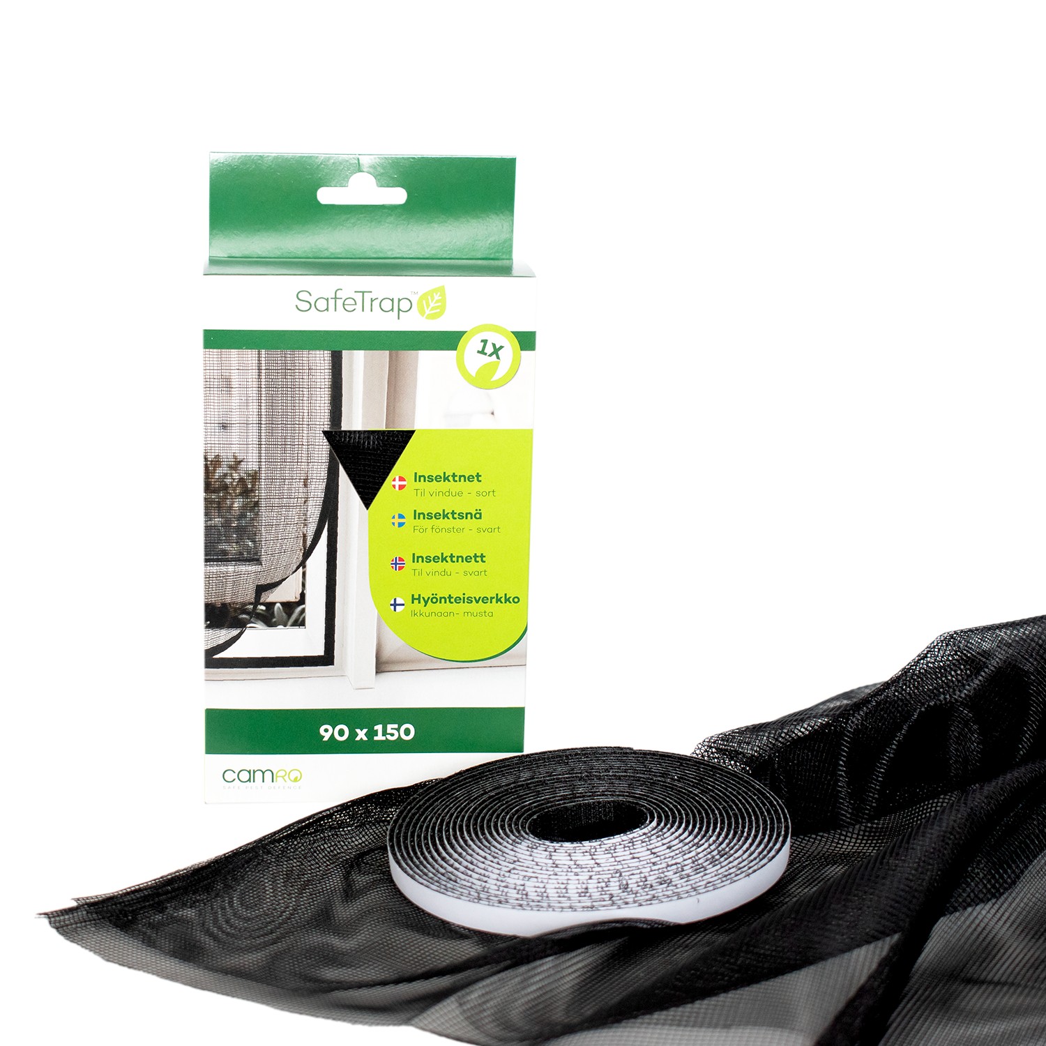 SafeTrap Insect Net for Windows, 90x150, Black SafeTrap Insect Net for Windows, 90x150, Black
