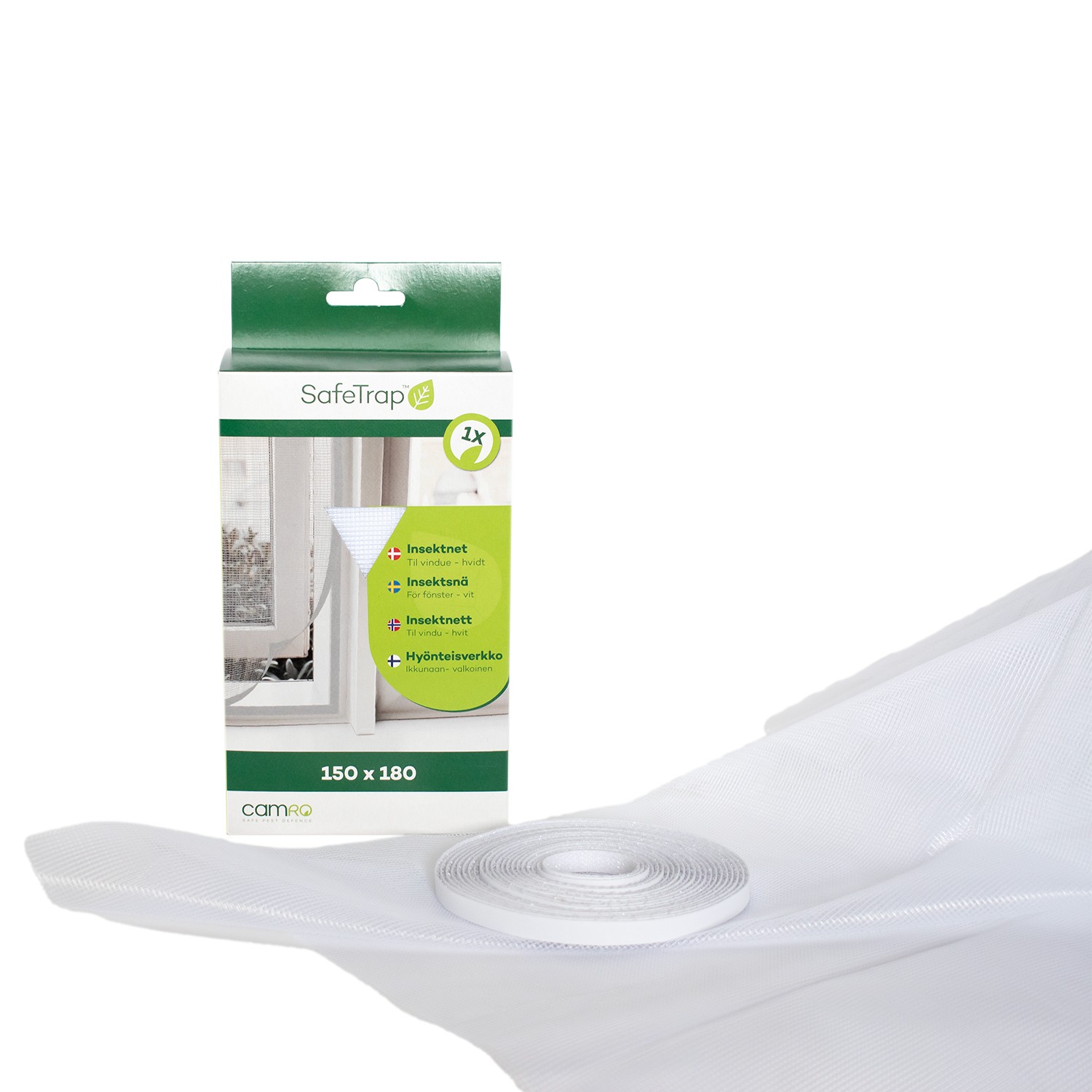 SafeTrap Insektnet til vindue, 180x150, hvid SafeTrap Insektnet til vindue, 180x150, hvid