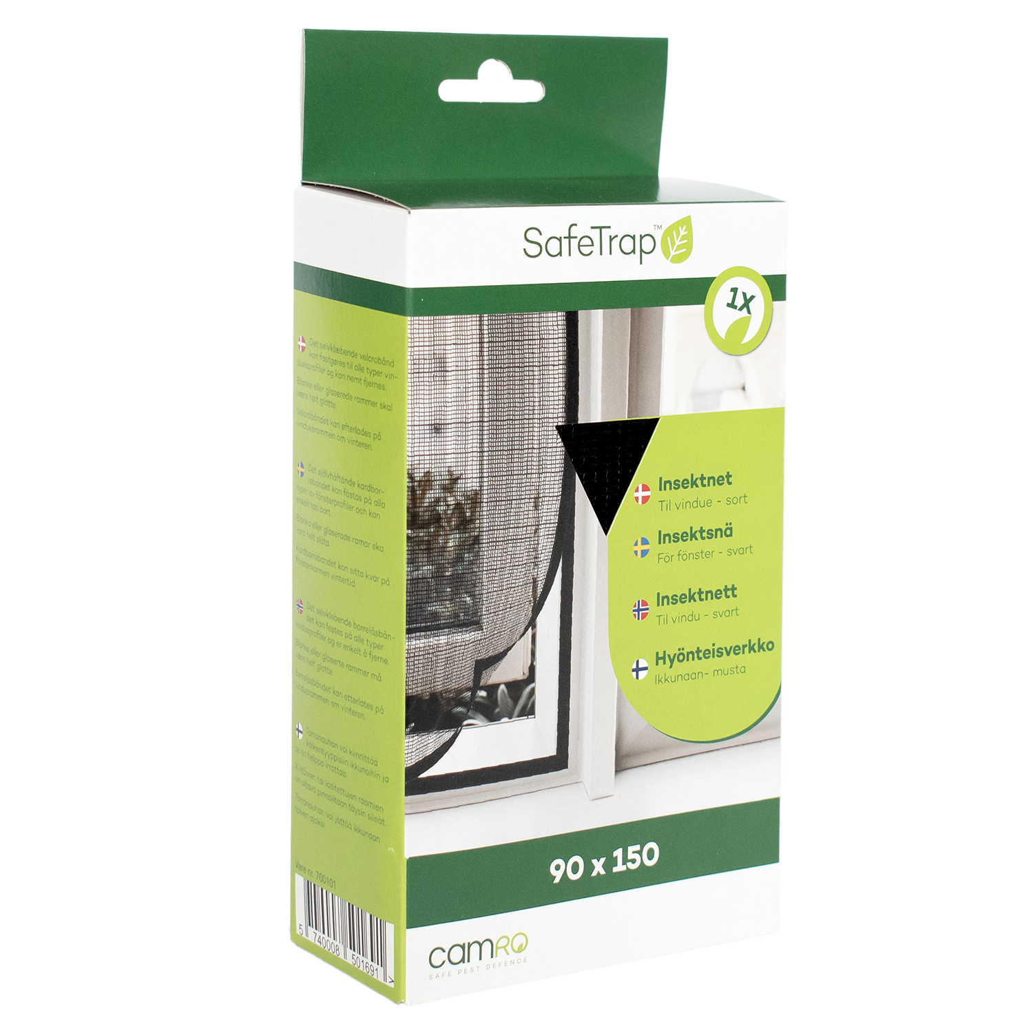 SafeTrap Insect Net for Windows, 90x150, Black SafeTrap Insect Net for Windows, 90x150, Black
