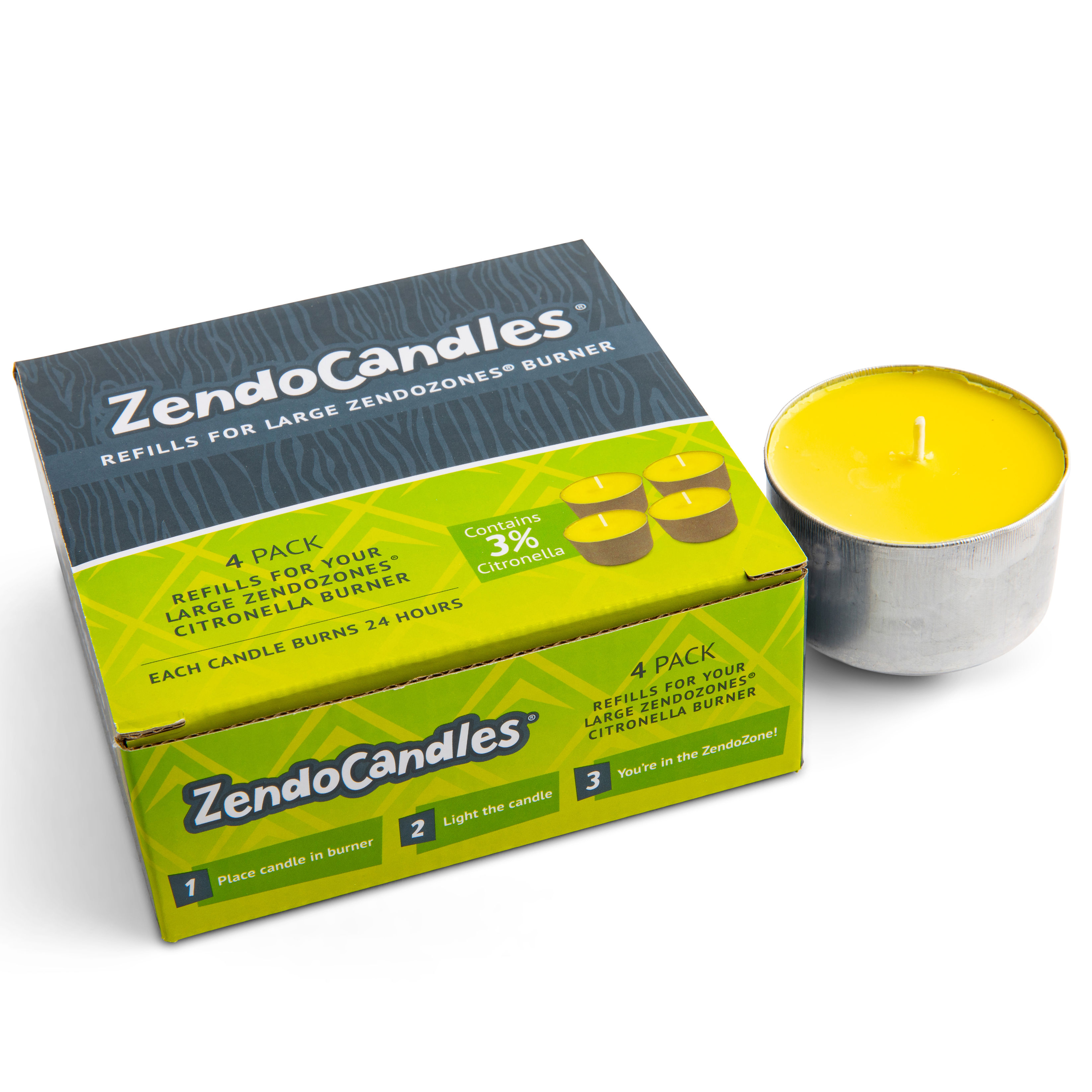ZendoZones® Citronella lys stor, 4-pak ZendoZones® Citronella lys stor, 4-pak