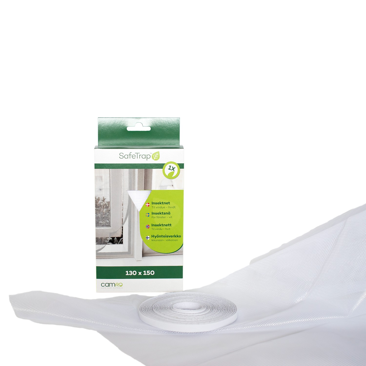 SafeTrap Insektnet til vindue, 130x150, hvid SafeTrap Insektnet til vindue, 130x150, hvid