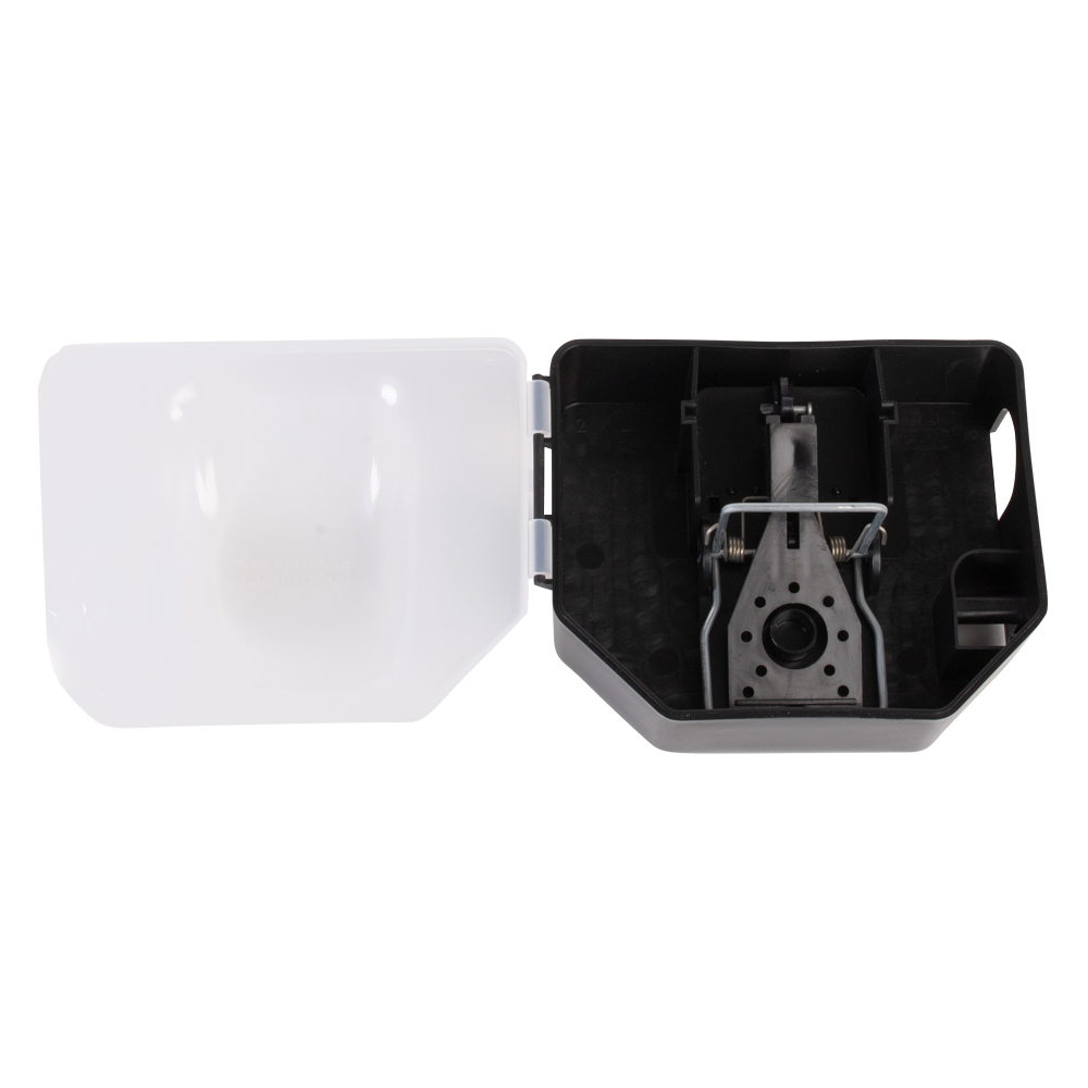 Mini depot med Snap-Trap fælde mod Mus, sort med transparent låg