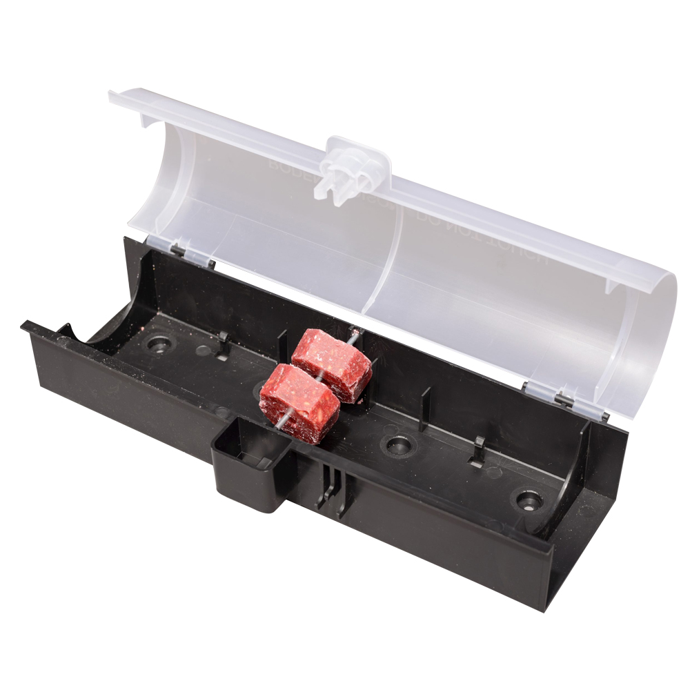 Multifunktionelt tunneldepot mod Rotte, sort med transparent låg Multifunktionelt tunneldepot mod Rotte, sort med transparent låg