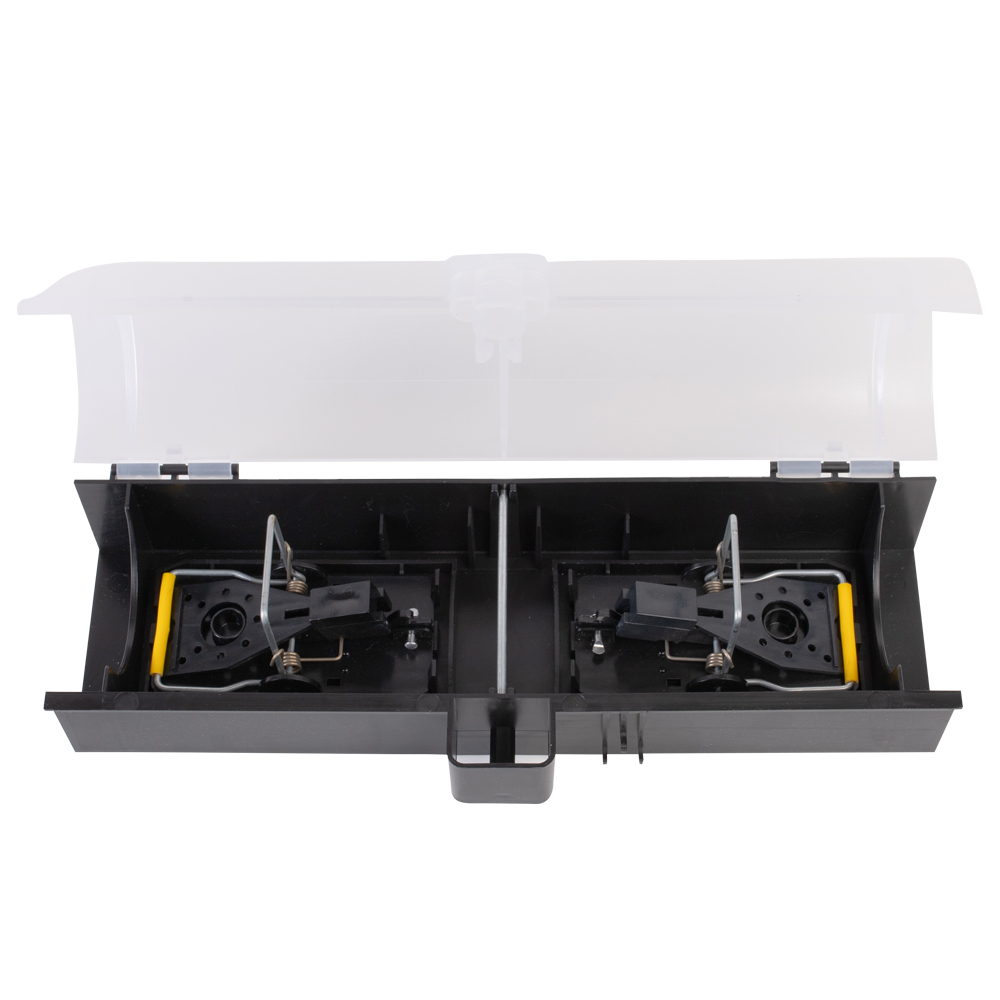 Multifunktionelt tunneldepot mod Rotte, sort med transparent låg Multifunktionelt tunneldepot mod Rotte, sort med transparent låg